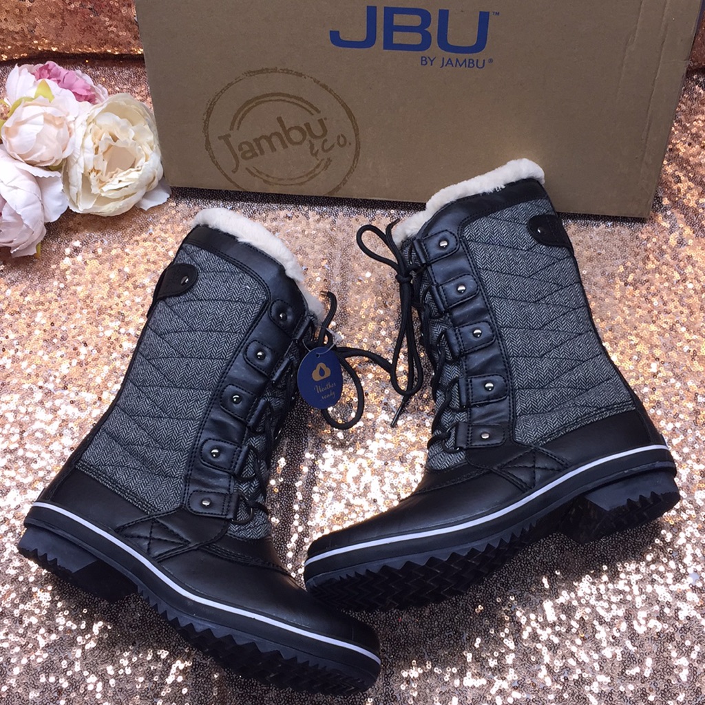 Jbu Black And Grey Winter Boots 6.5m